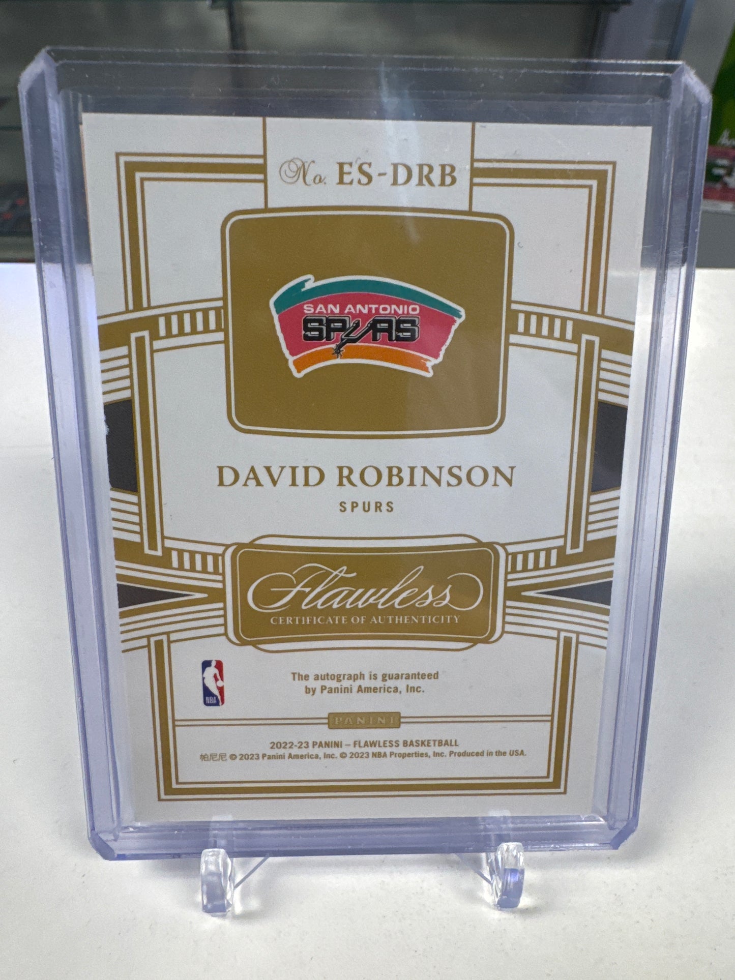 2022 PANINI FLAWLESS ENSHRINED SIGNATURES 25 DAVID ROBINSON 13/25