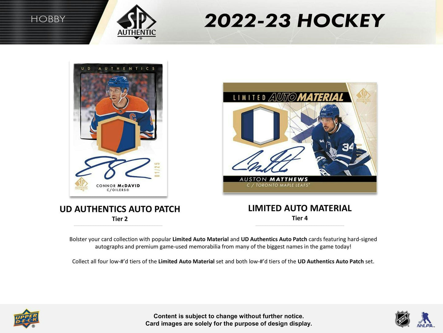 2022-23 Upper Deck SP Authentic Hockey Hobby Box