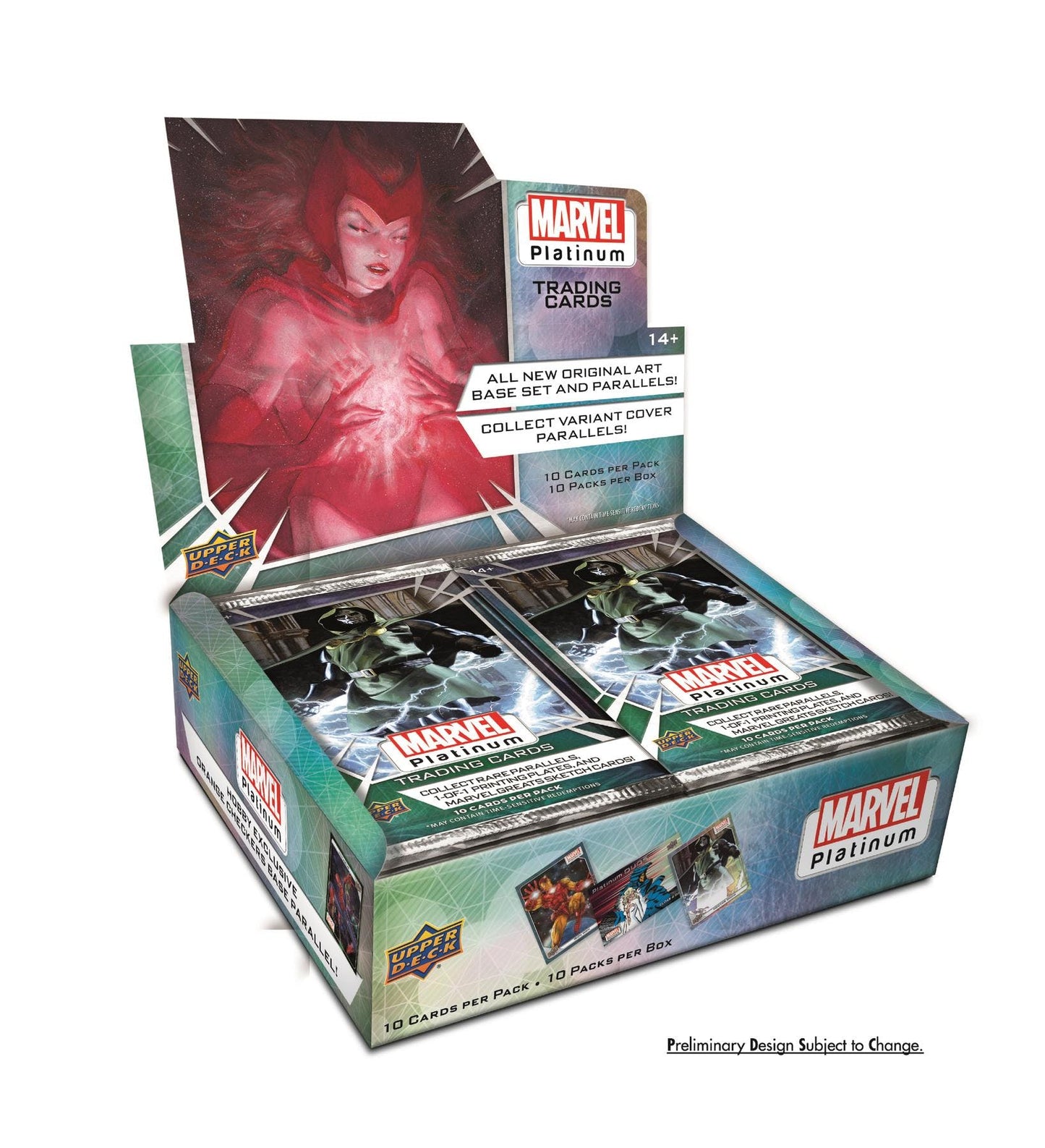 Tarjetas coleccionables Marvel Platinum de Upper Deck 2024, caja de pasatiempos