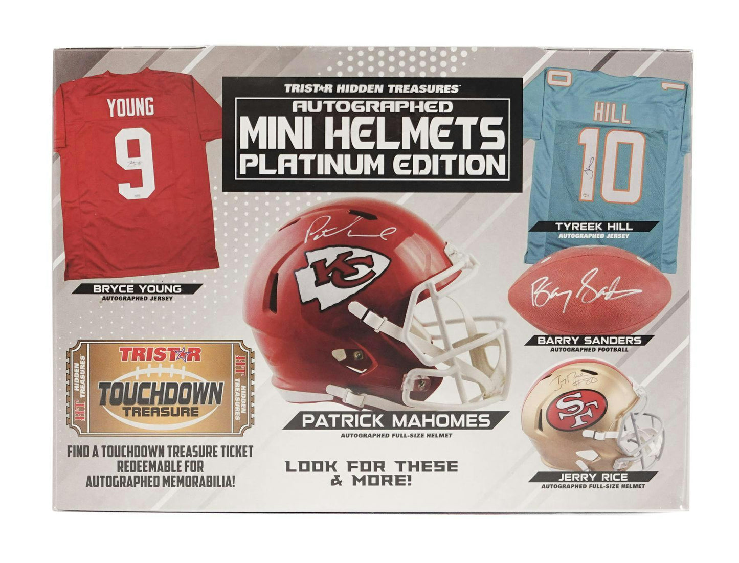 2023 Mini cascos de fútbol autografiados TriStar Hidden Treasures Platinum, Hobby Box