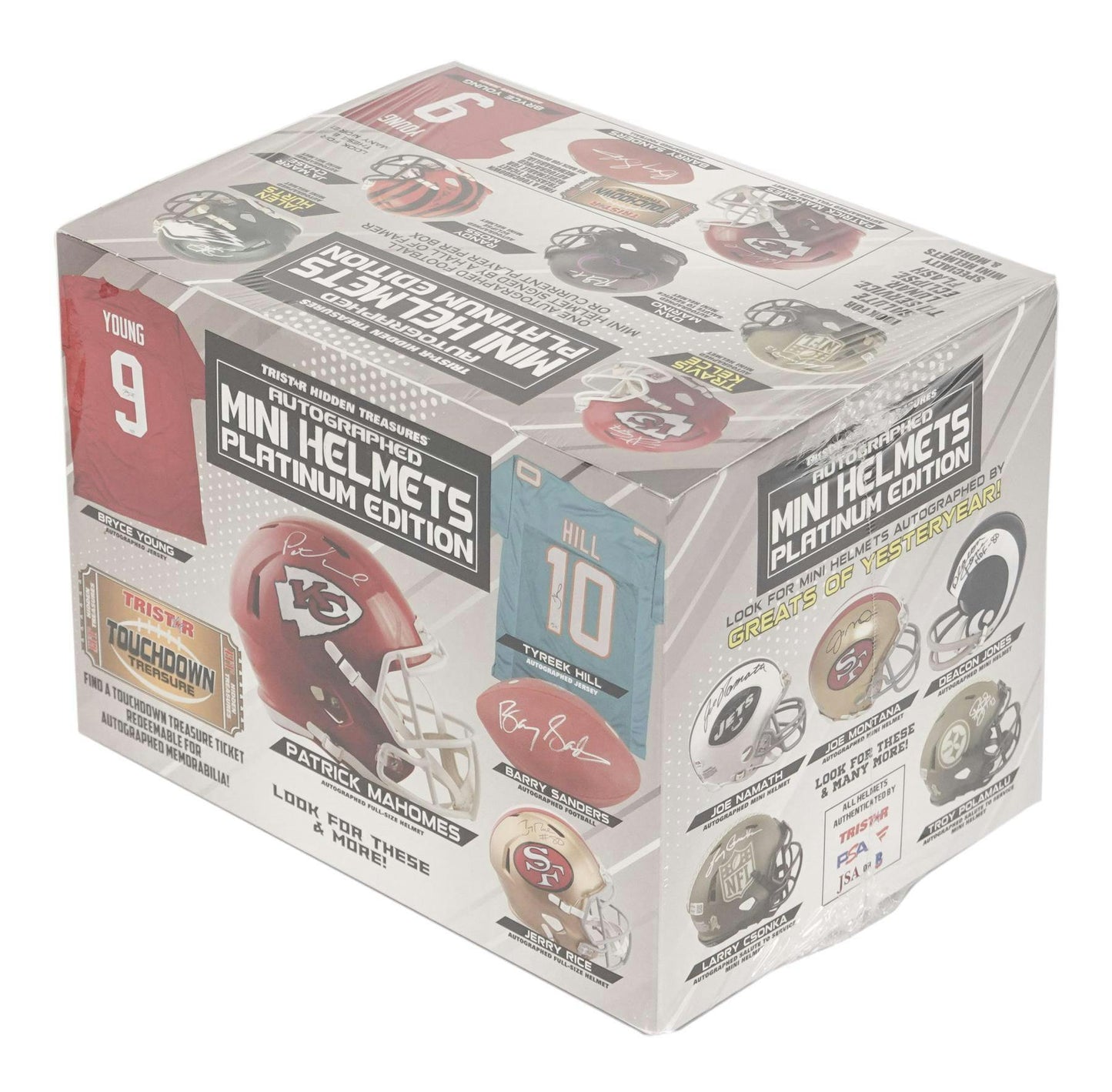 2023 Mini cascos de fútbol autografiados TriStar Hidden Treasures Platinum, Hobby Box
