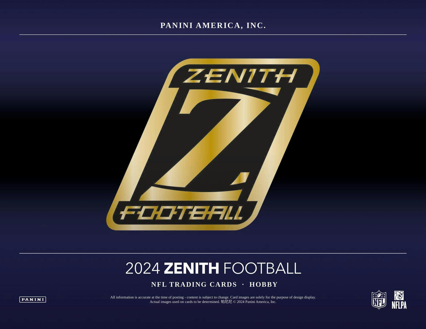 2024 Panini Zenith Football Hobby Box (3/21)