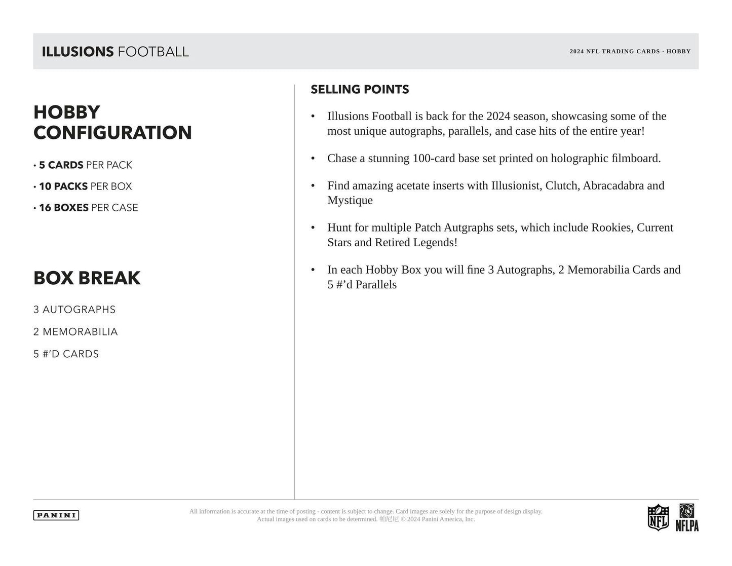 2024 Panini Illusions Football Hobby Box (3/7)