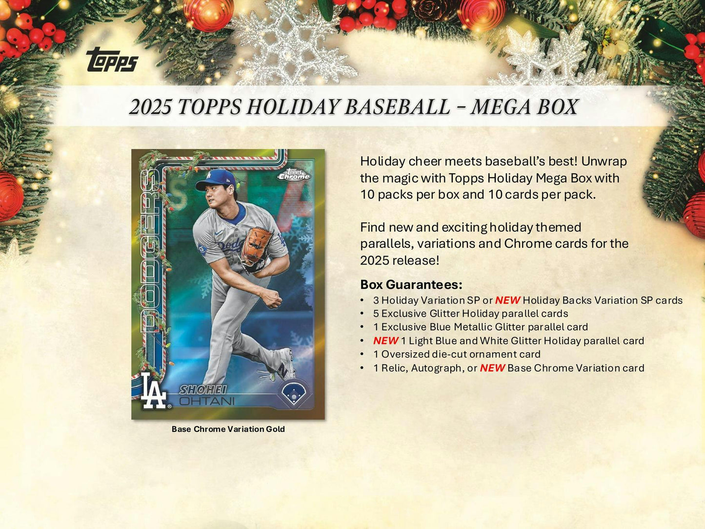 2025 Topps Holiday Baseball 20-Box Mega Box Case (10/22)