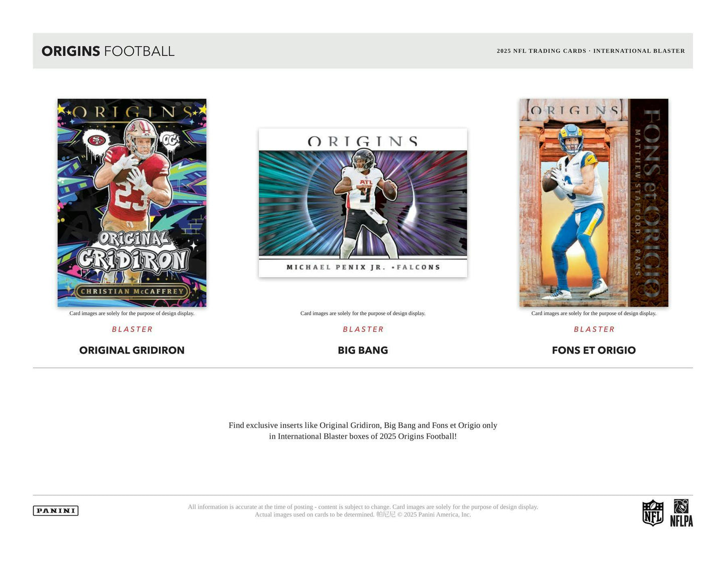 2025 Panini Origins Football International 6-Pack Blaster Box (9/5)