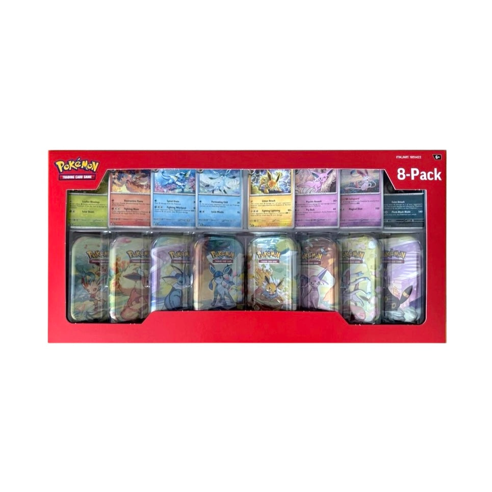 Pokémon TCG: Scarlet & Violet - Prismatic Evolutions 8 Mini Tins with Promo Cards