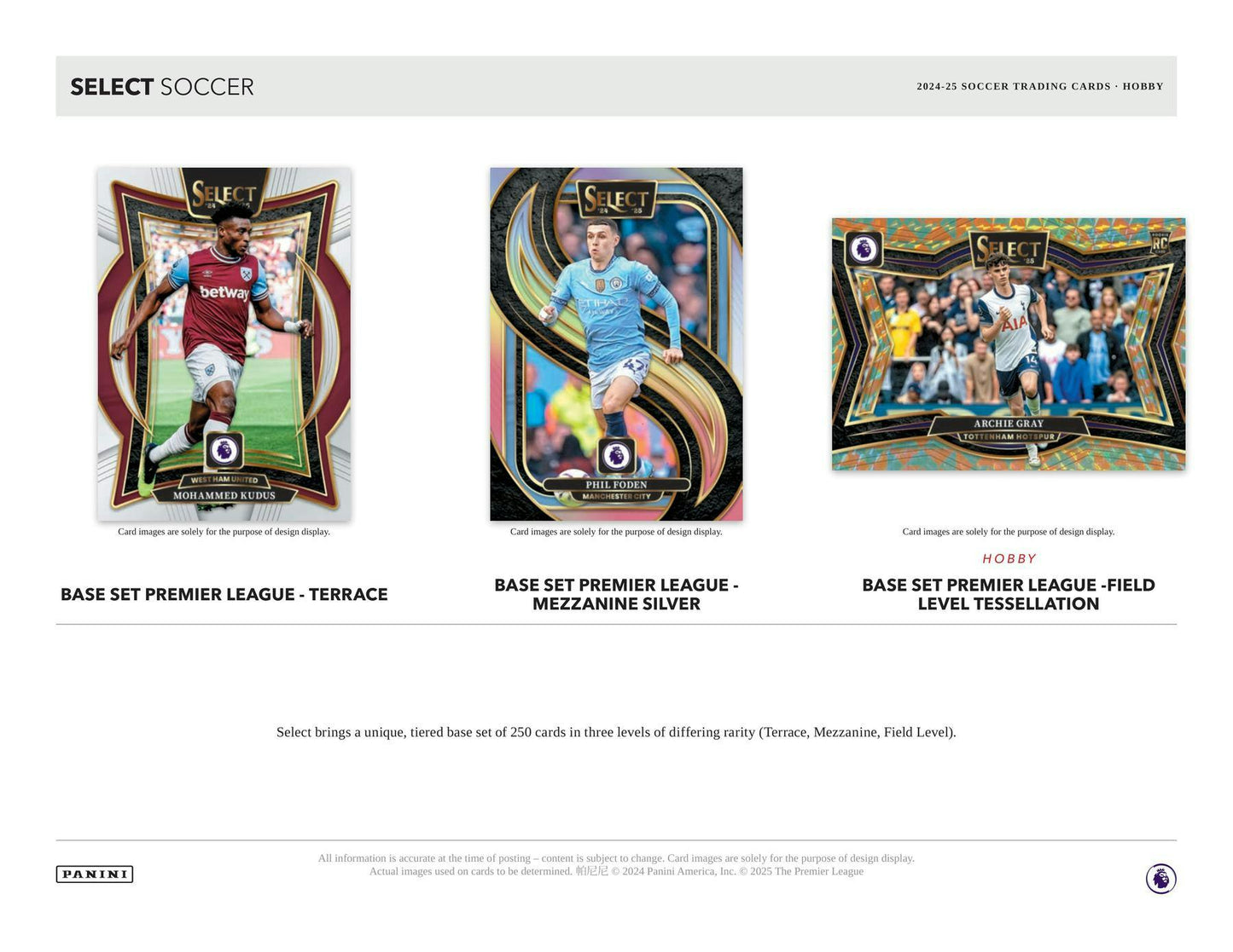 2024-25 Panini Select Premier League EPL Soccer Hobby Box (5/22)