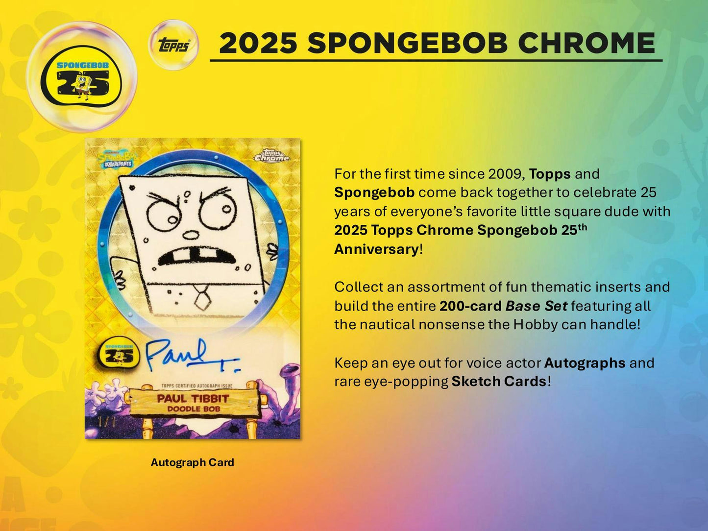 2025 Topps Chrome SpongeBob SquarePants 25th Anniversary 7-Pack Blaster Box (10/1)