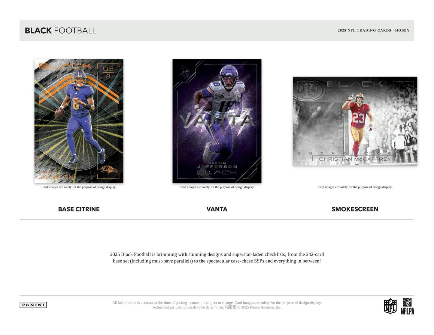 2025 Panini Black Football Hobby Box (Presell 10/8)