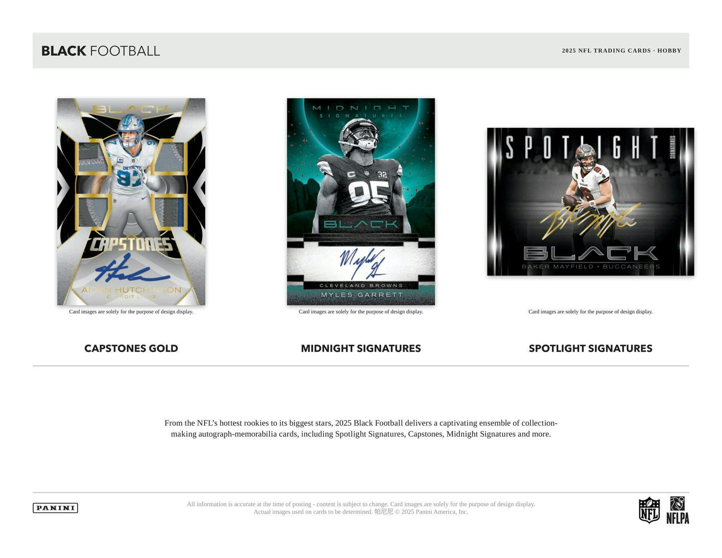 2025 Panini Black Football Hobby Box (Presell 10/8)