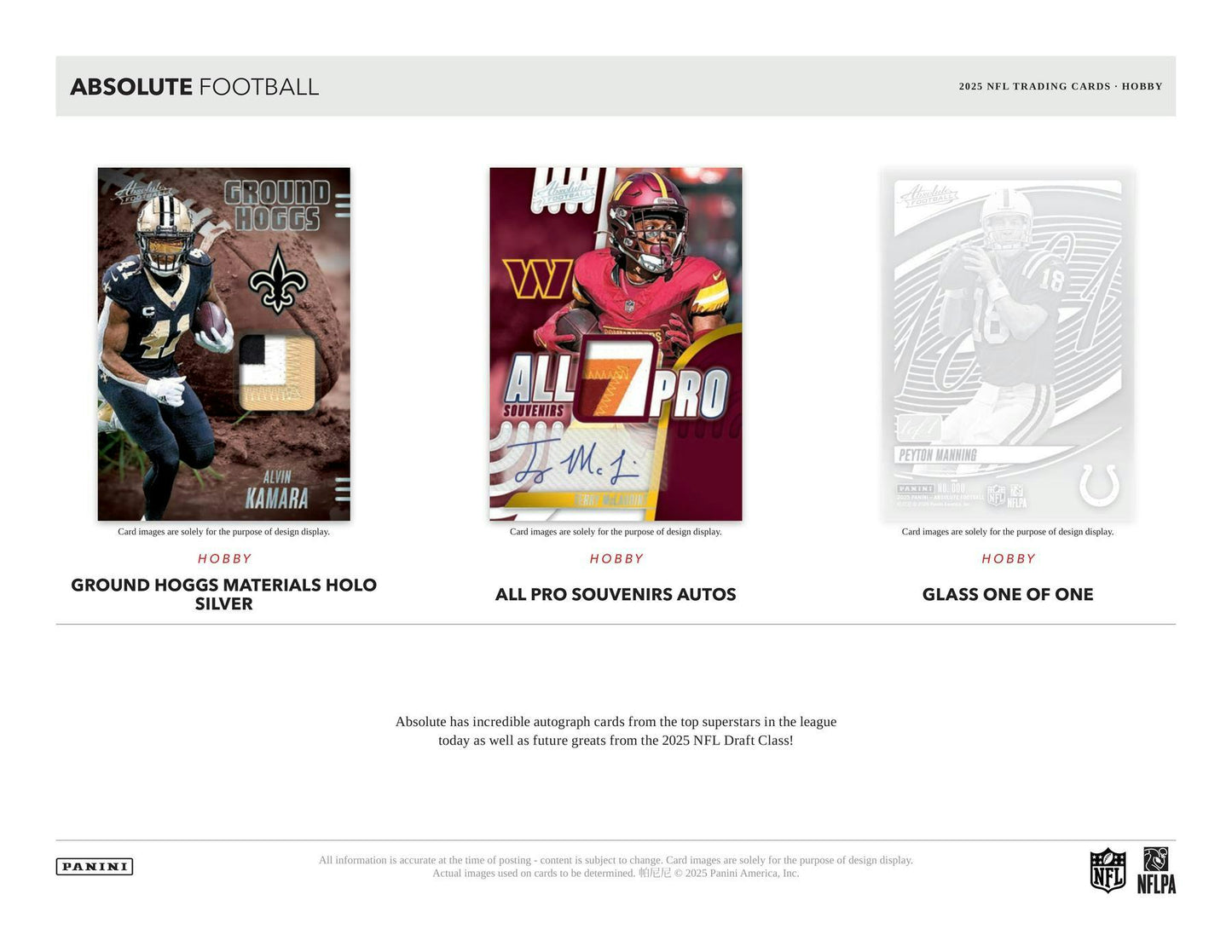 2025 Panini Absolute Football Hobby Box (Presell 10/31)