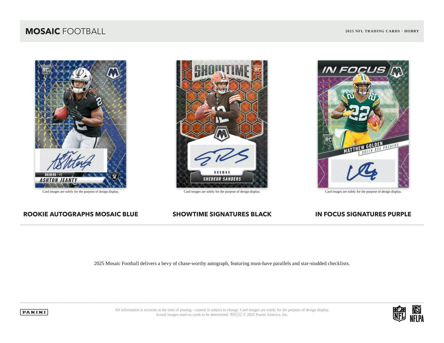 2025 Panini Mosaic Football Hobby Box (Presell 11/5)