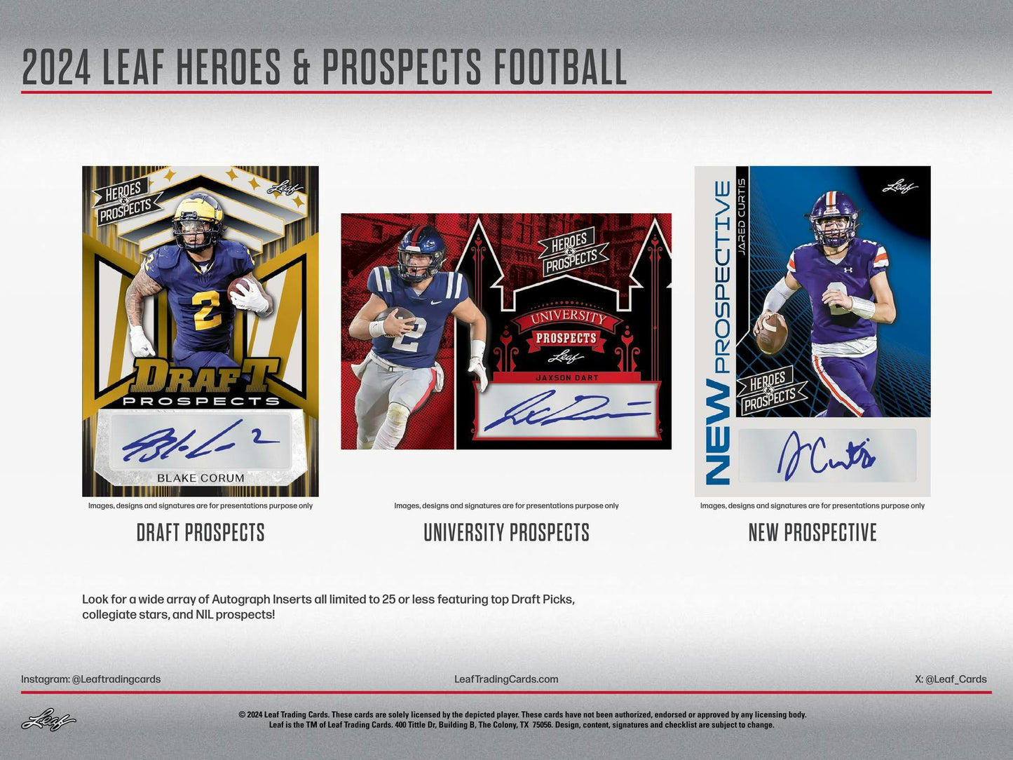 2024 Leaf Heroes & Prospects Football Hobby Box
