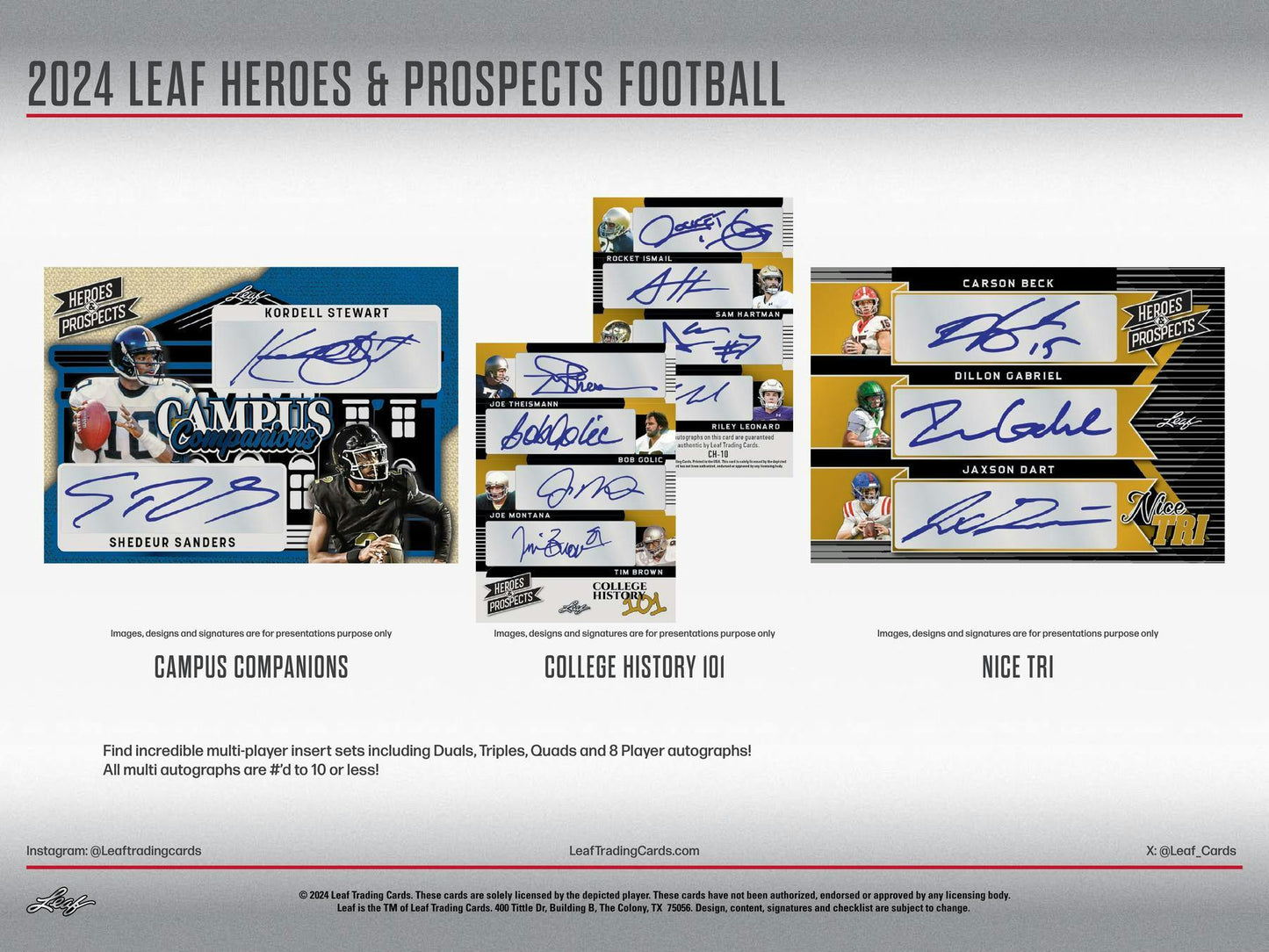 2024 Leaf Heroes & Prospects Football Hobby Box