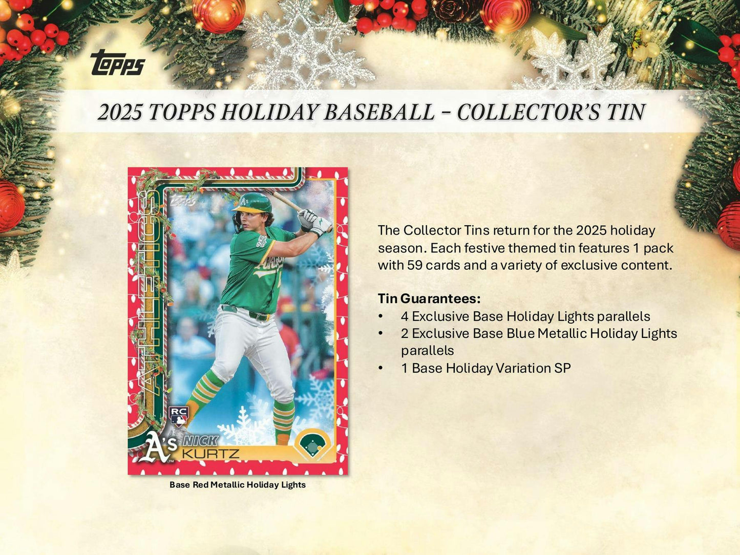 2025 Topps Holiday Baseball Tin 3-Count Box (10/22)