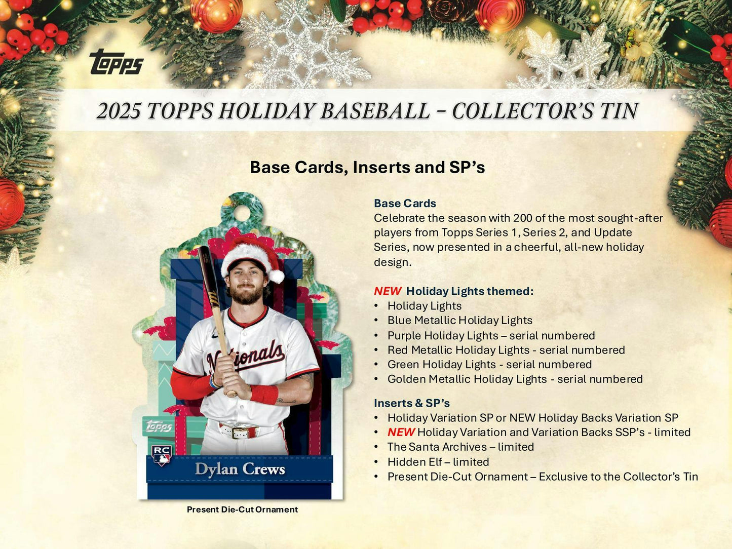 2025 Topps Holiday Baseball Tin 3-Count Box (10/22)