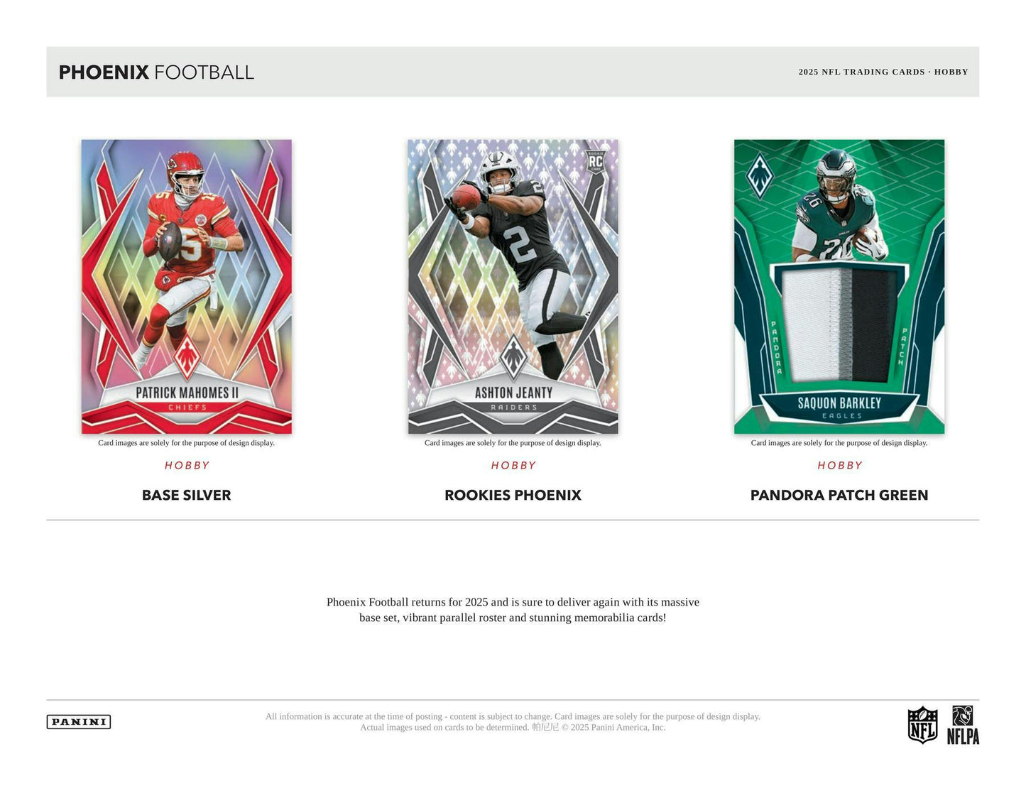 2025 Panini Phoenix Football Hobby Box (Presell 11/12)