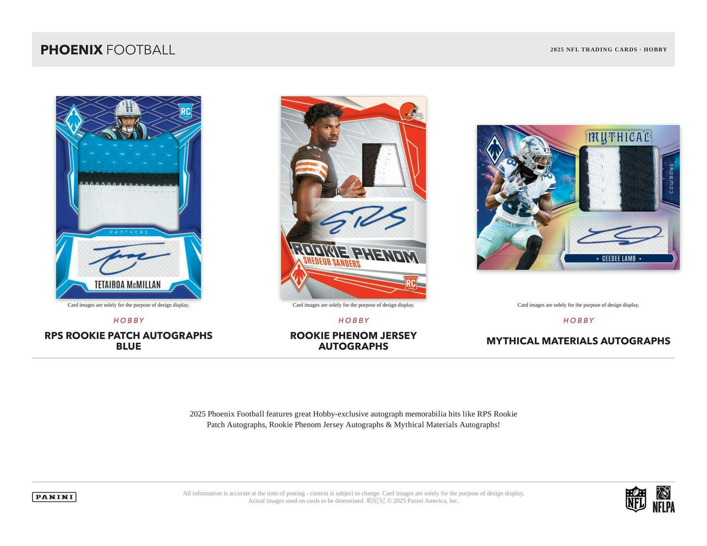 2025 Panini Phoenix Football Hobby Box (Presell 11/12)