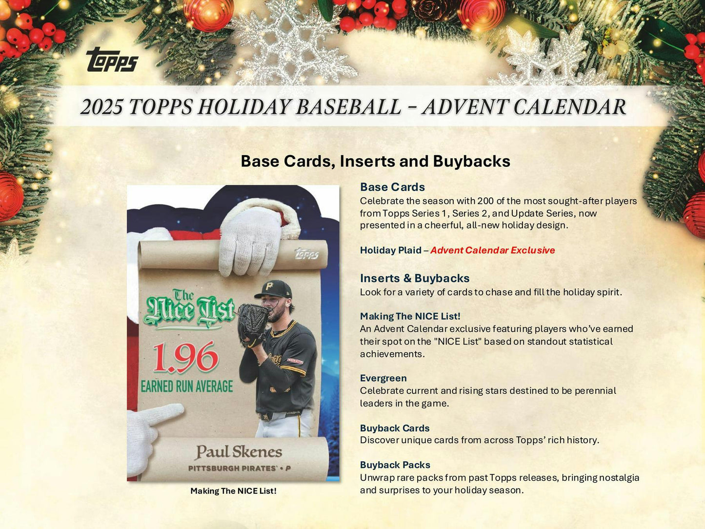 2025 Topps Holiday Baseball Advent Calendar (10/27)