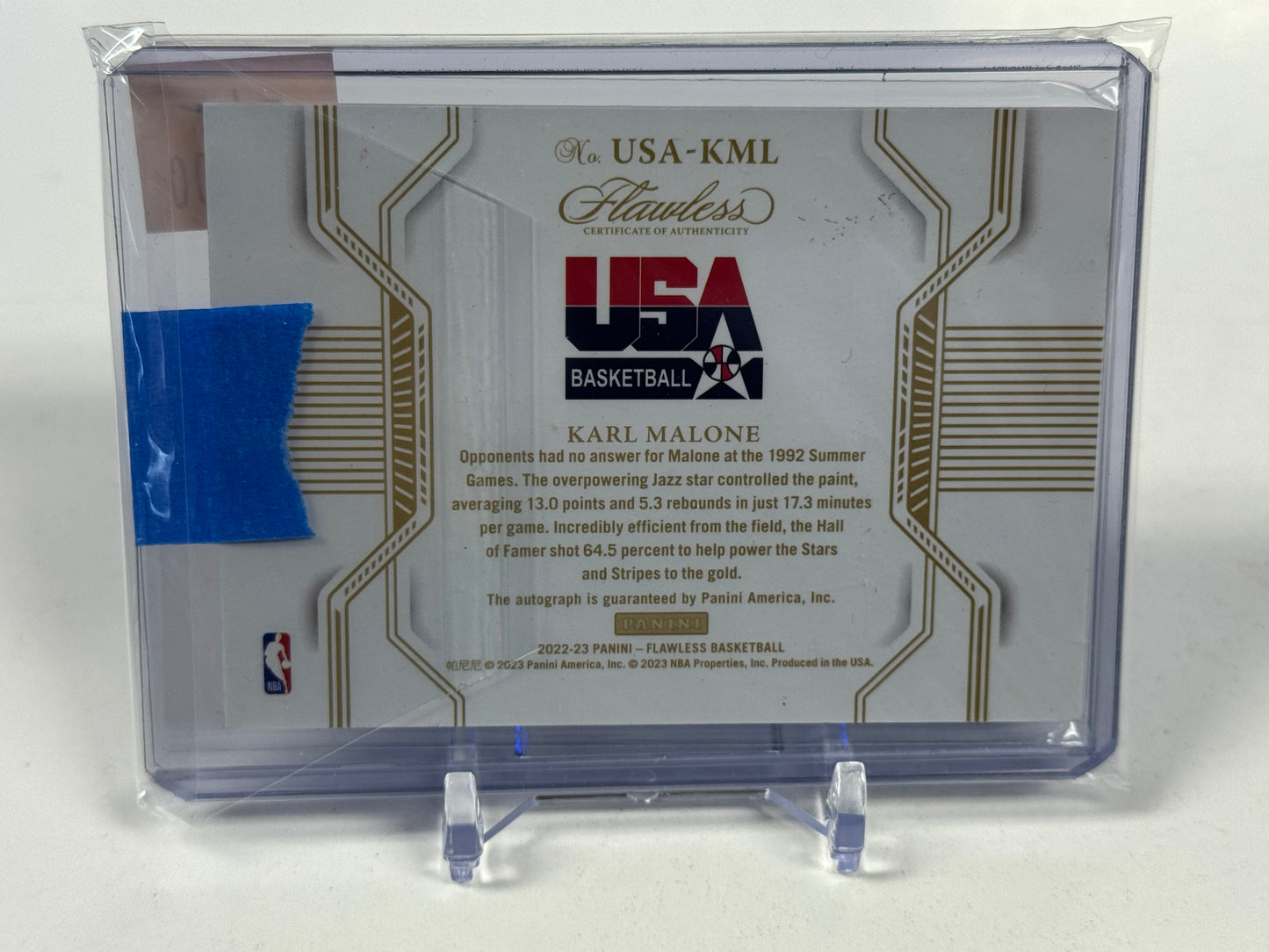 2022 PANINI FLAWLESS USA BASKETBALL AUTOGRAPHS USAKML KARL MALONE RUBY /15