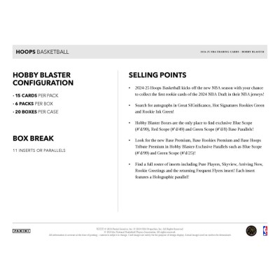 2024-25 Panini Hoops Basketball 6-Pack Hobby Blaster Box