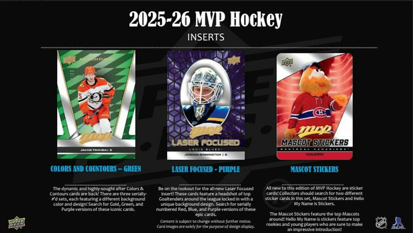 2025-26 Upper Deck MVP Hockey Hobby Box
