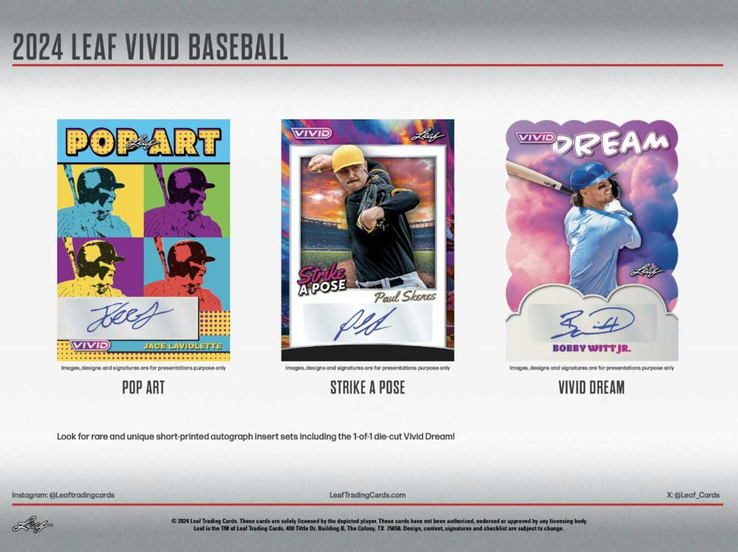 2024 Leaf Vivid Baseball Hobby Box (3/21)