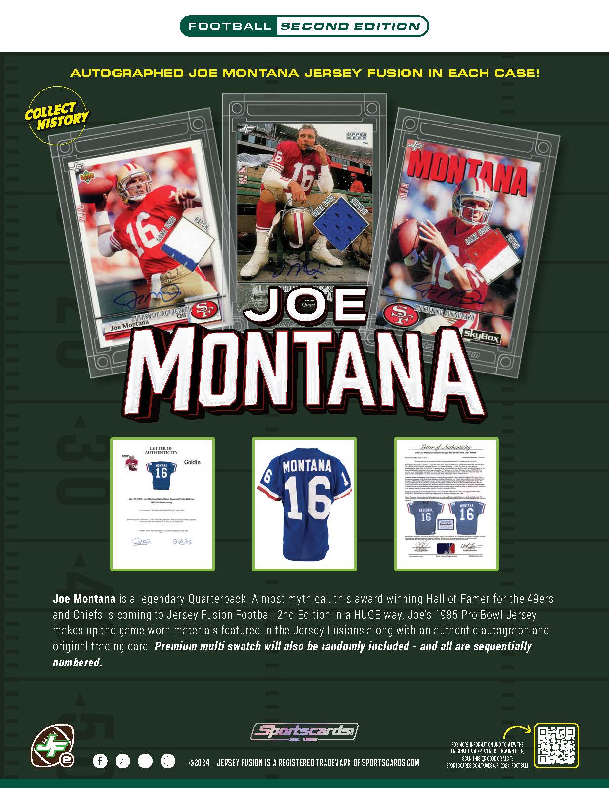 2024 Jersey Fusion Football Series 2 Hobby Pack (Mystery Game Used Swatch Card)
