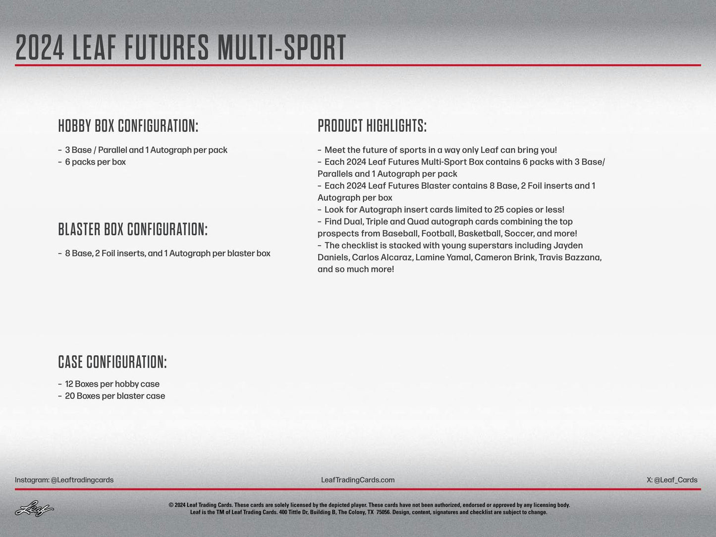 2024 Leaf Futures Multi-Sport Blaster Box