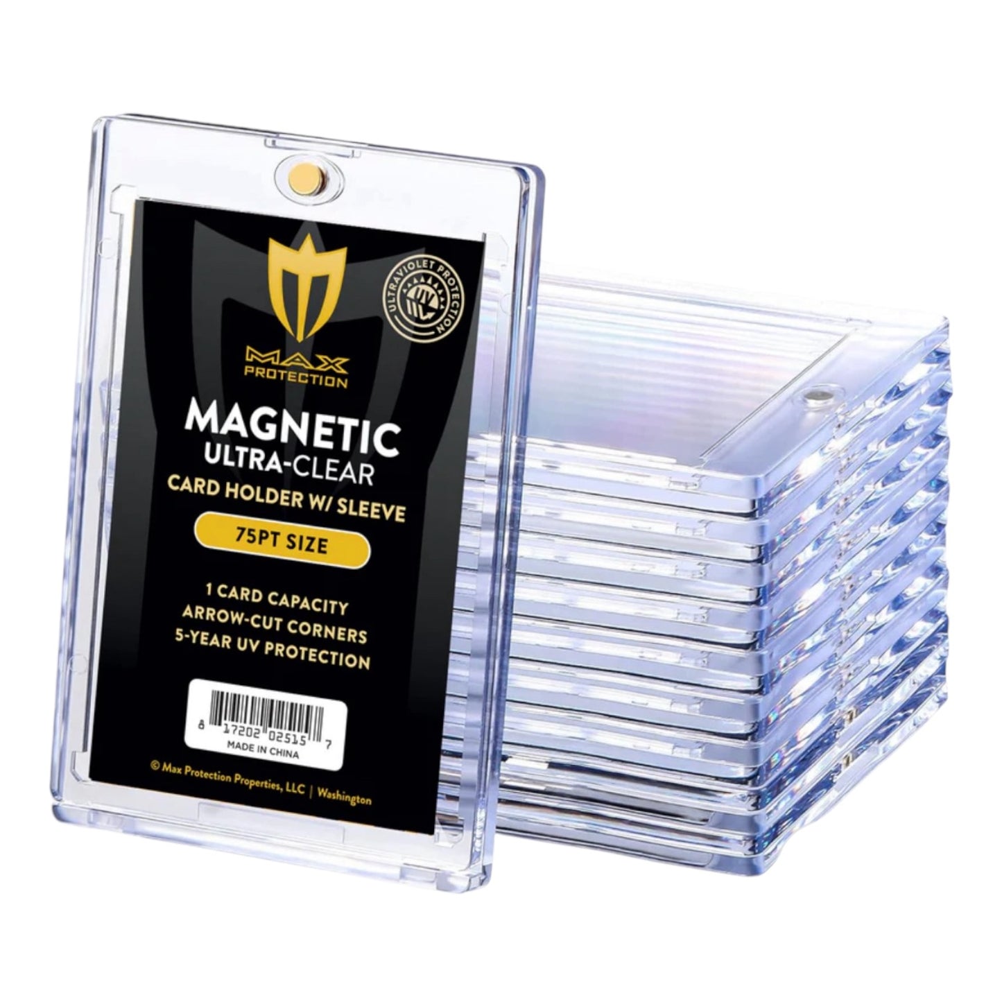 Max Protection Magnetic Ultra-Clear Card Holder, 75pt Cards