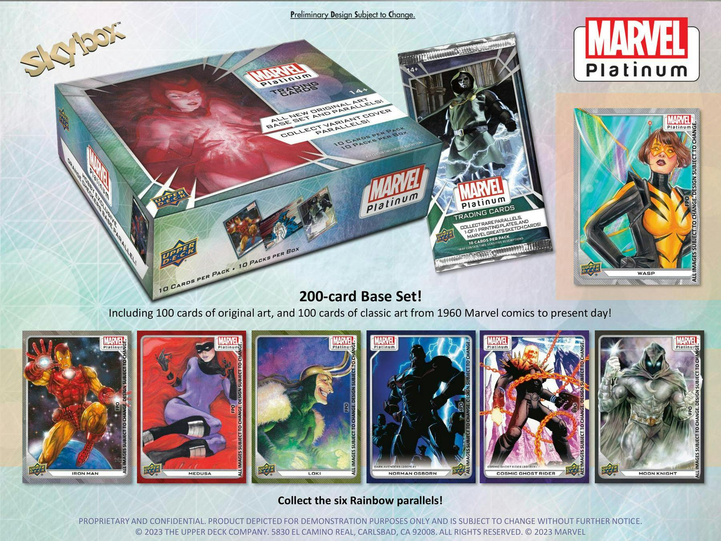 Tarjetas coleccionables Marvel Platinum de Upper Deck 2024, caja de pasatiempos