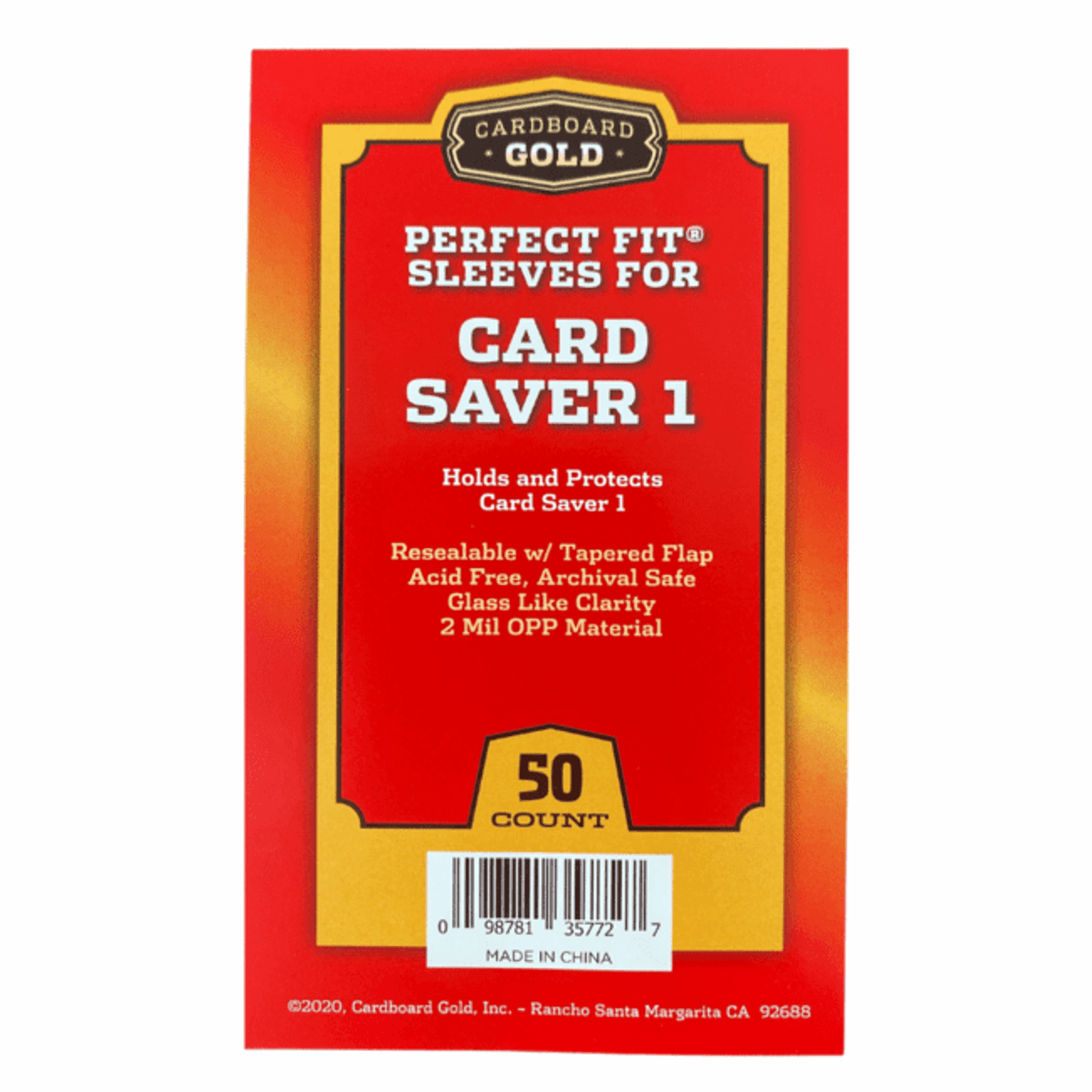 CBG Card Saver 1 Soft Sleeves (Perfect Fit), 50ct Pack