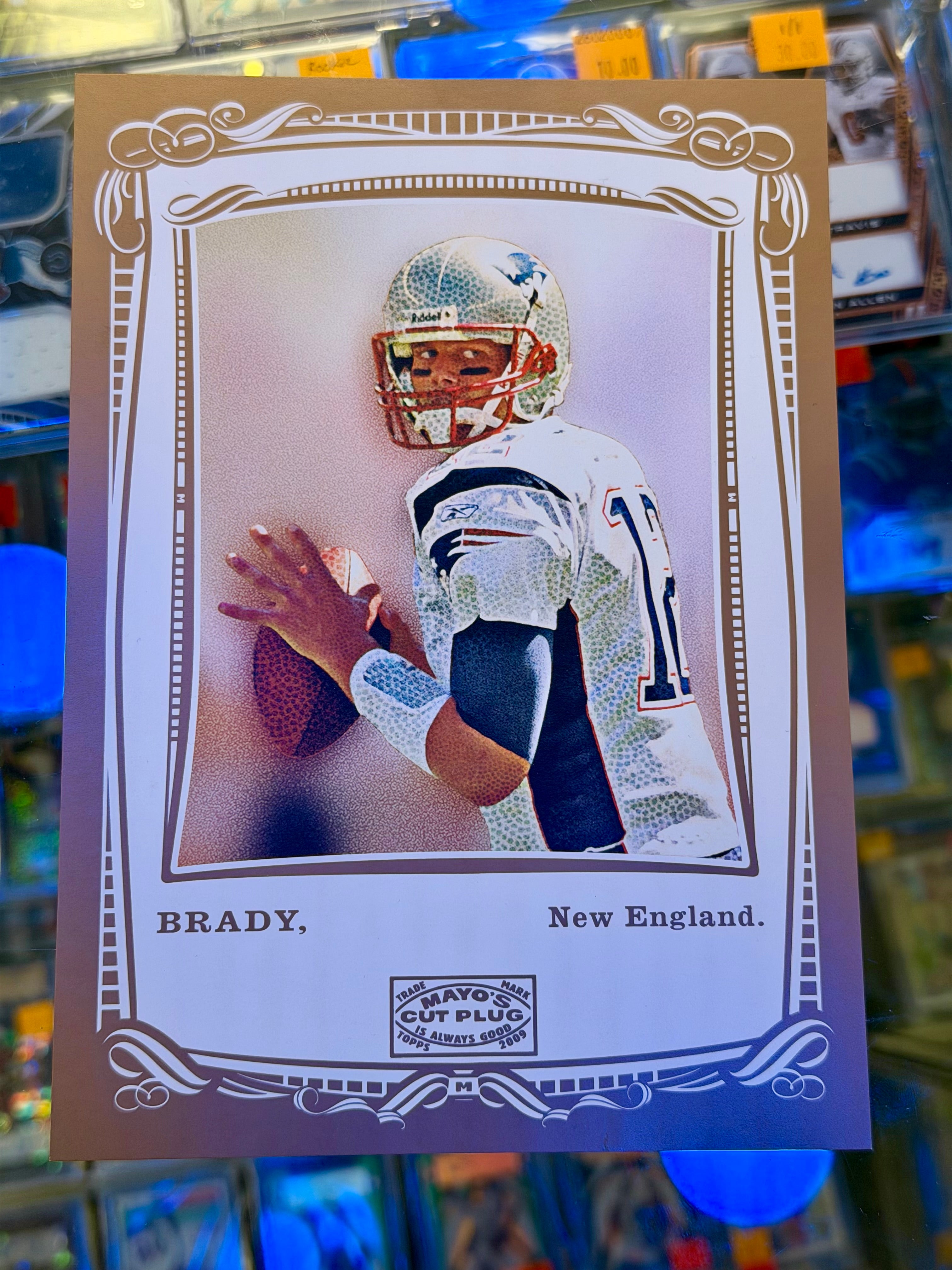 2009 Topps Mayo Cabinet Cards #MCC4 TOM BRADY Jumbo 5x8 Box Topper Football Card