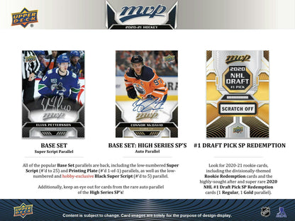 2020-21 Upper Deck MVP Hockey Hobby Box