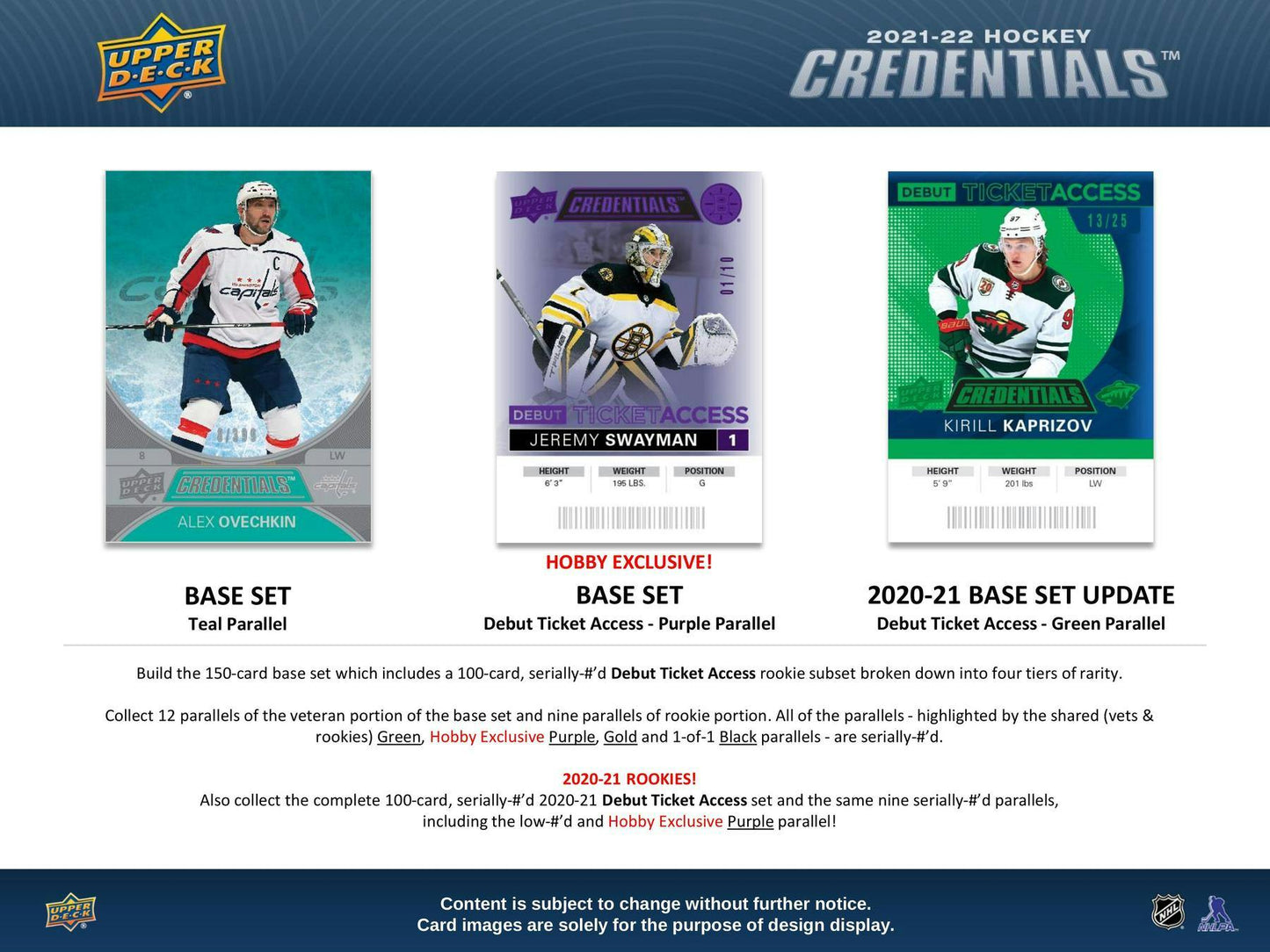 2021-22 Upper Deck Hockey Credentials, Hobby Box