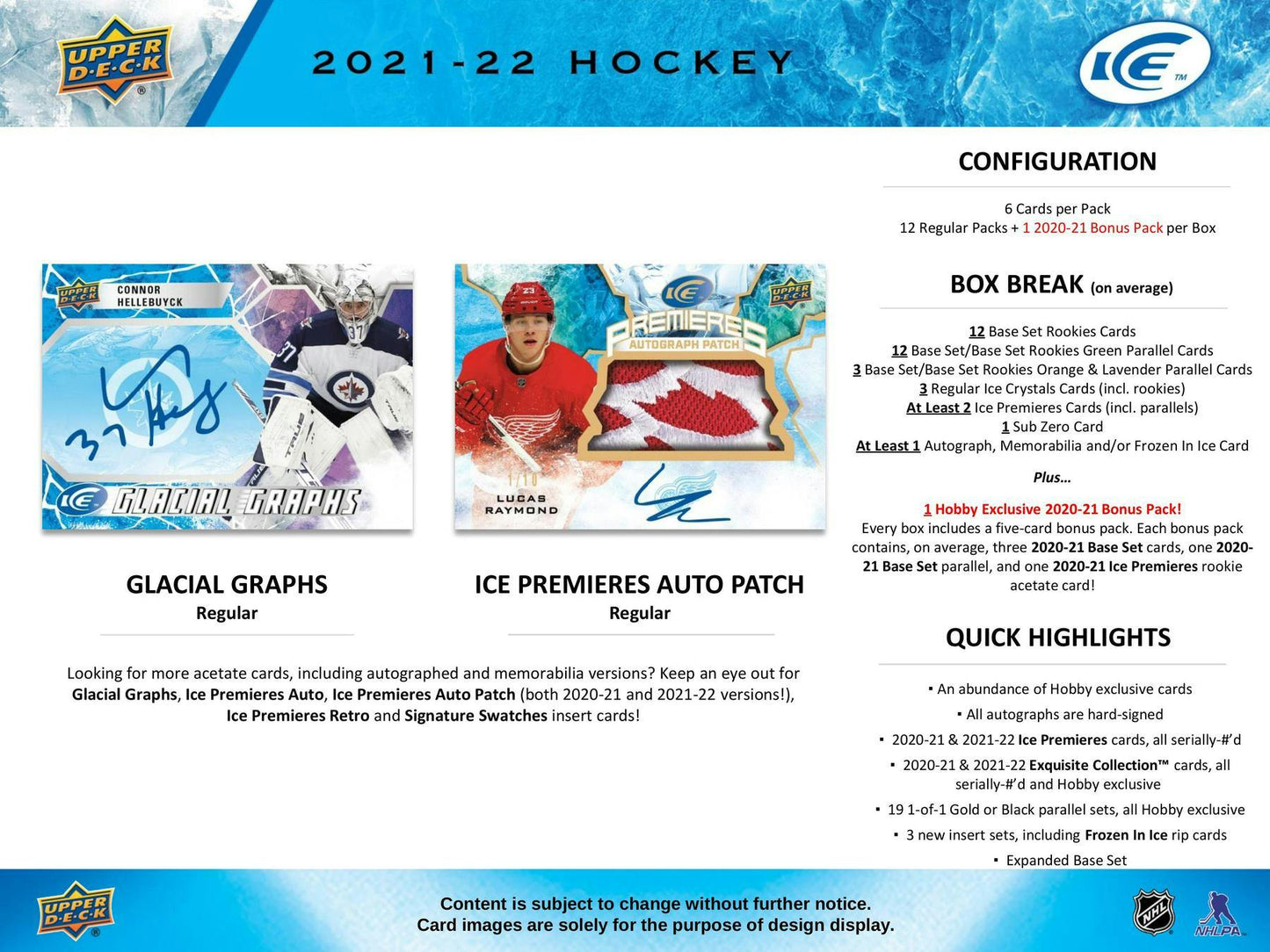 2021-22 Hockey sobre hielo de cubierta superior, Hobby Box