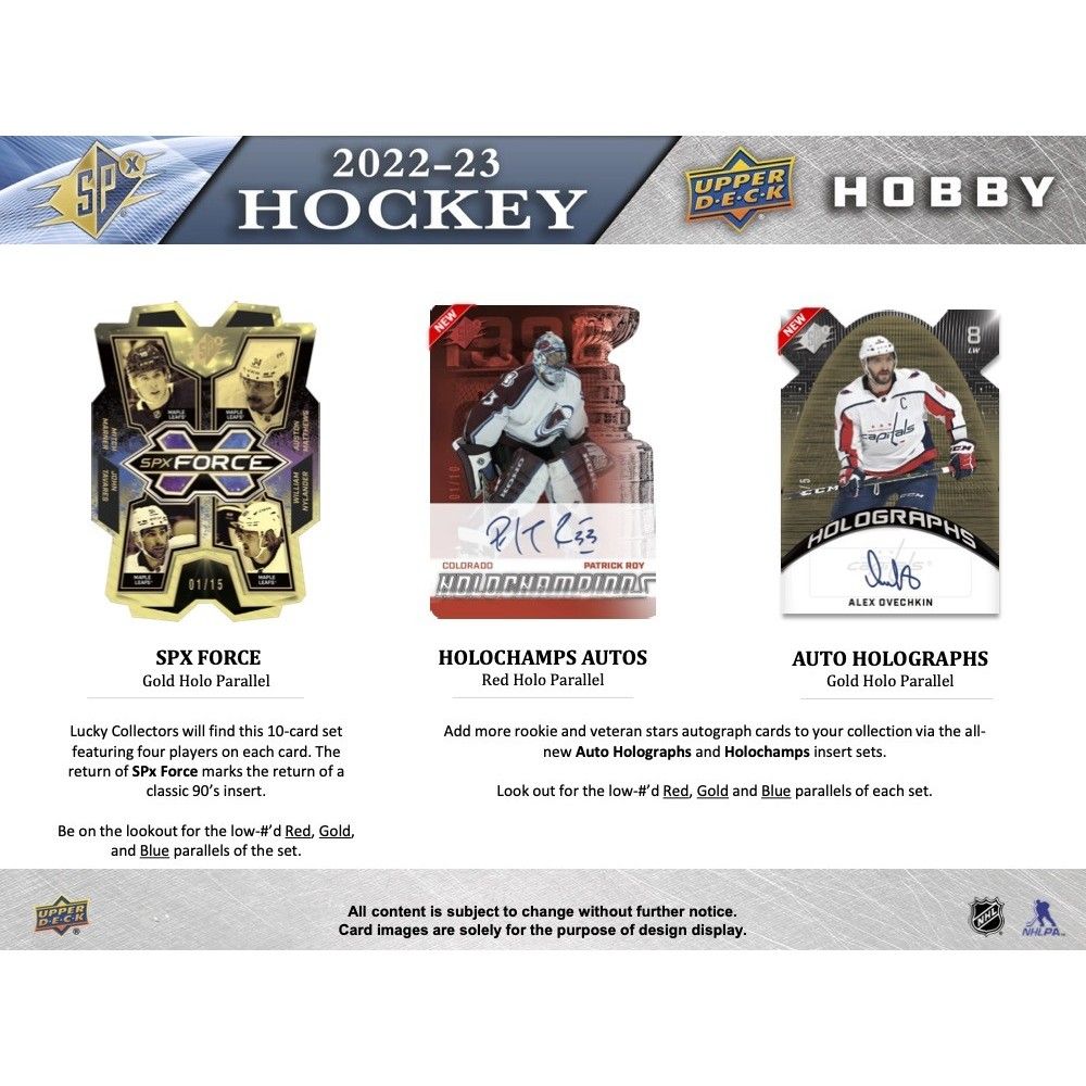 2022-23 Upper Deck SPx Hockey, Hobby Box