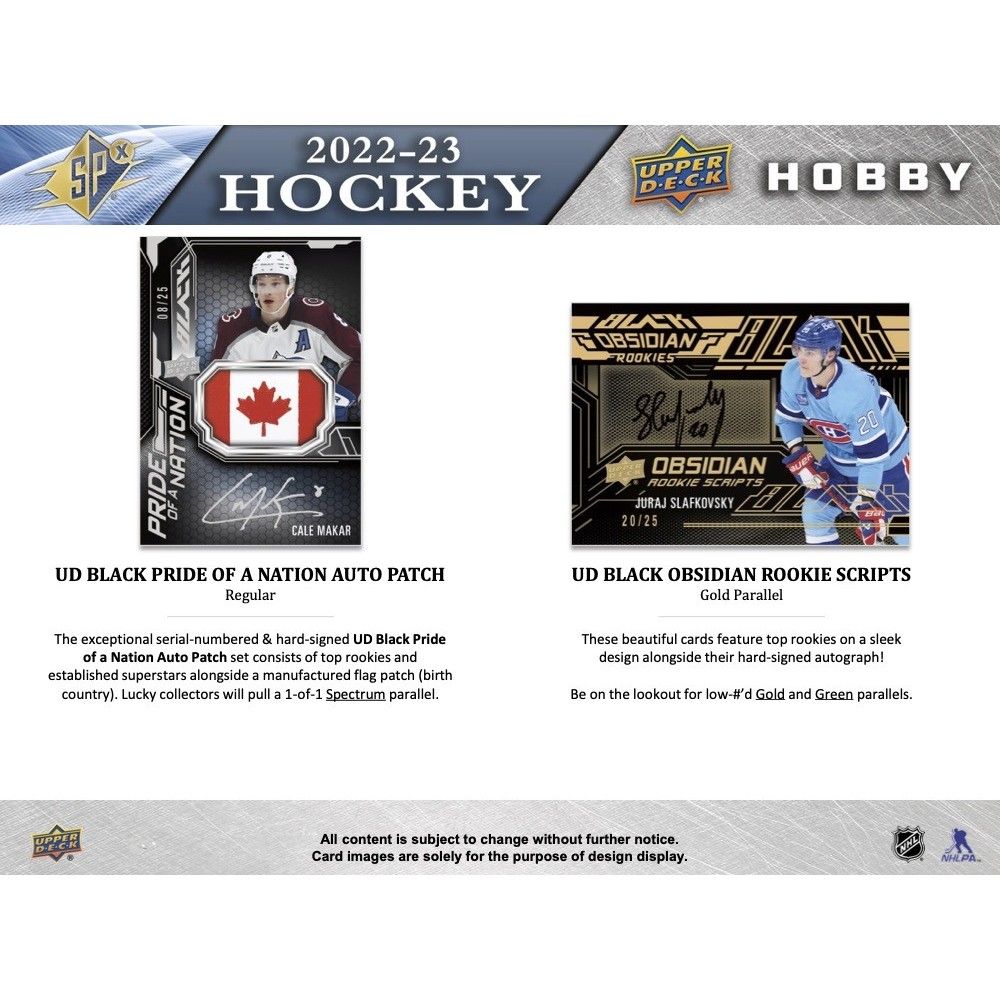 2022-23 Upper Deck SPx Hockey, Hobby Box
