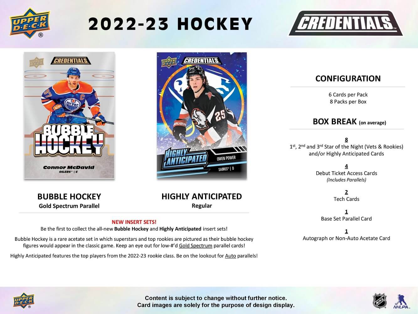 2022-23 Upper Deck Credentials Hockey, Hobby Box