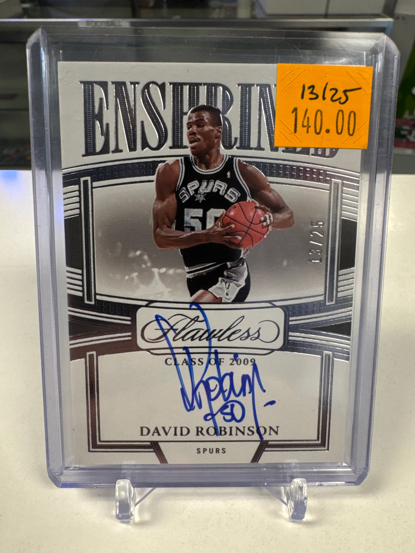 2022 PANINI FLAWLESS ENSHRINED SIGNATURES 25 DAVID ROBINSON 13/25