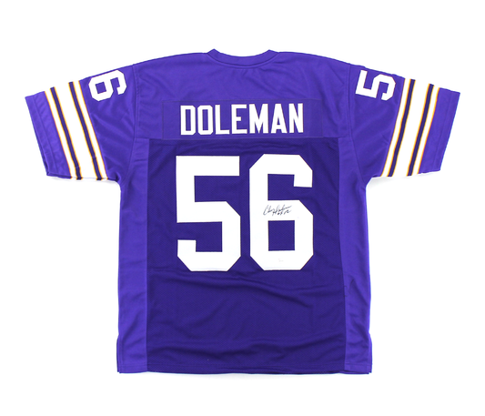 Chris Doleman (Minnesota Vikings #56) autographed custom purple jersey w/ Beckett