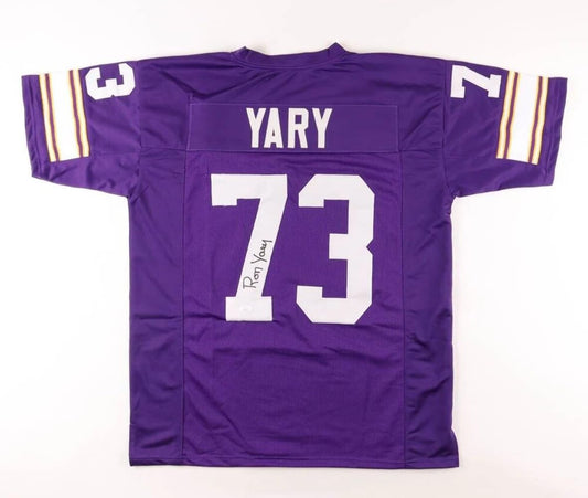 Ron Yary (Minnesota Vikings #73) autographed custom purple jersey w/ Beckett