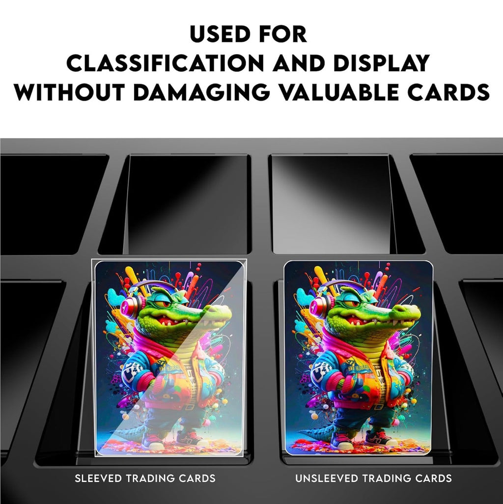 Card Sorting Tray 20”x13”x2” Stackable Trading Card Organizer 18-cell Display Case