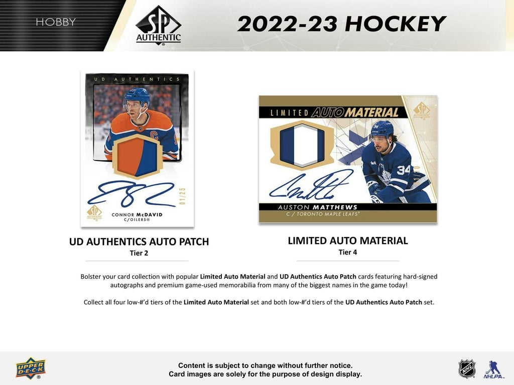 2022-23 Upper Deck SP Hockey auténtico, caja de pasatiempos