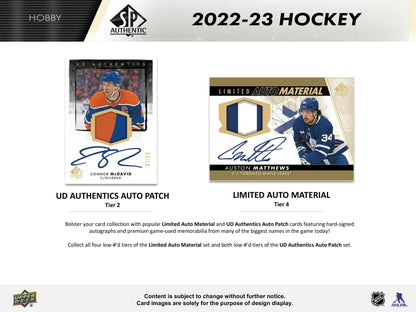 2022-23 Upper Deck SP Authentic Hockey Hobby Box