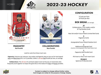 2022-23 Upper Deck SP Authentic Hockey Hobby Box