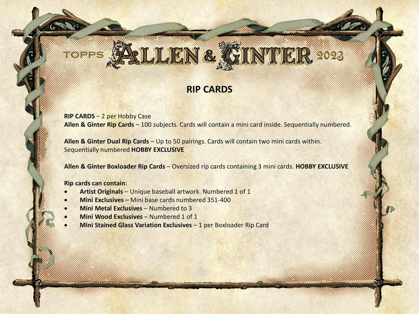 2023 Topps Allen & Ginter Baseball, Hobby Box