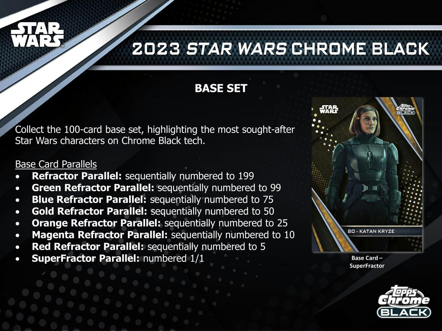 2023 Topps Star Wars Chrome Black, Hobby Box