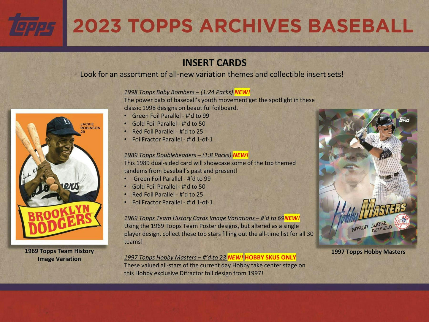 2023 Topps Archives Baseball, Hobby Box