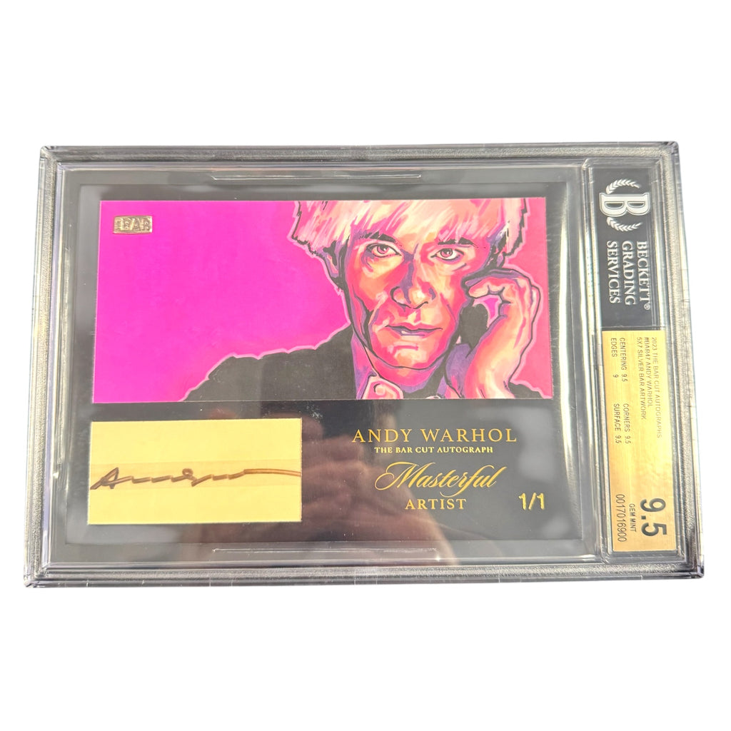 2023 Keepsake The Bar 1/1 Cut Autograph Edition #BAR47 Andy Warhol Auto – BGS 9.5 Slabbed (5x7 Silver Bar Artwork)